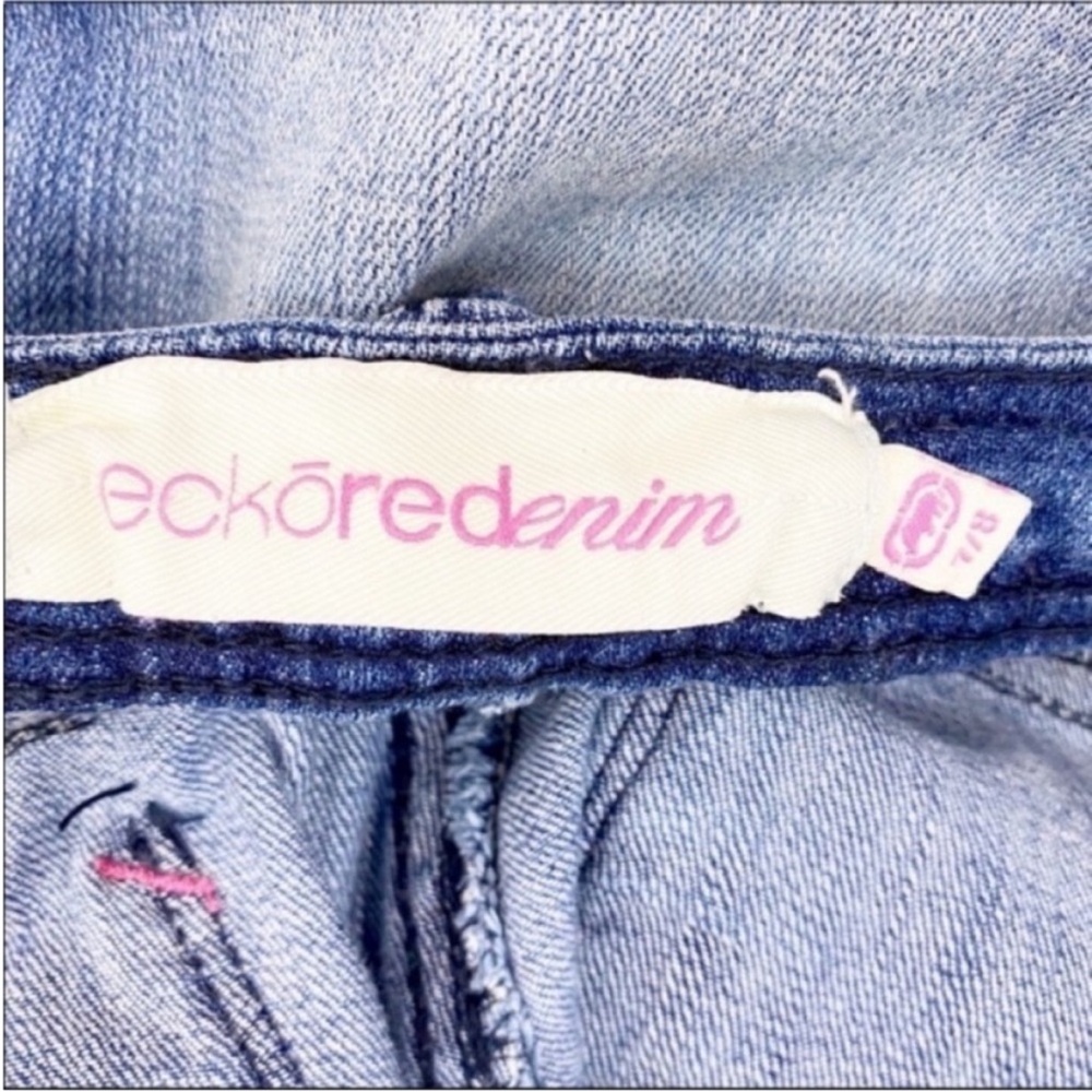 ECKOREDENIM back pockets embroidery jeans 7/8 - Picture 7 of 9